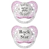 Personalized Pacifiers Set - Rock Star/ Bad 2 the Bone