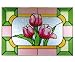 Tulips Art Glass Panel Wall Window Hanging Suncatcher 14 x 20