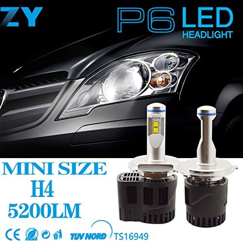H4 (9003) (Hb2) Low / High Beam LED Headlight Conversion Kit - 110w (55W Each Bulbs) 10,400lm- Adjustable Focus Length- Replaces Halogen &amp; Xenon HID Kit / Bulbs - 6000k White Super Bright