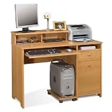 Bestar Legend Home Office Wood Computer Desk in Golden Oak