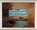 Aqua Beach Rowboat Water Seashell Framed Picture