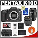 Pentax K10D Digital SLR Camera Body + Tamron 28-80mm & 70-300mm Zoom Lenses + 8GB Card + Battery + Case + Cameta Bonus Accessory Kit (Camera Refurbished by Pentax U.S.A.)
