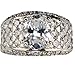 Brilliant Designer White Gold Overlay Men's Ring simulated White Sapphire Size 9 10 11 12 13 14