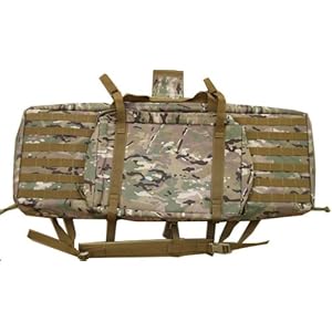 38" Combat Camo single rifle case Bag with full Molle Strap System and Backpack Straps