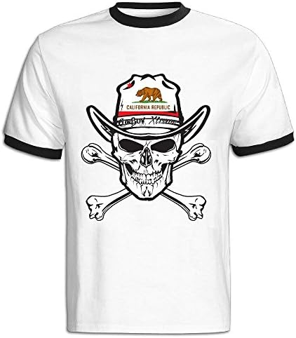 California Skull Flag Mens Colorful Short Sleeve Clothing