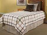 IMAGE OF 6pc Brown & Cream Plaid Pattern Full Size Bed in a Bag Comforter Set