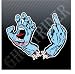 Santa Cruz Screaming Hand Skateboards Middle Finger Sticker Decal Set of Two
