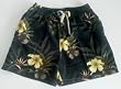 Mens Volley Swim Trunks with Elastic Waist, 2 Side Inseam Pockets. Faux Fly Front, Mesh lined. BrownFloral Sizes S-XL