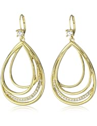 T Tahari Gold and Crystal Tear Drop Earrings