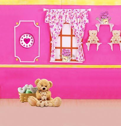 6.5 Ft*5 Ft Polyester Cotton Hot Pink Baby House Photo Background Seamless Waterproof Printed Camera Photography Backdrop 200cm * 150cm ZCM-4437