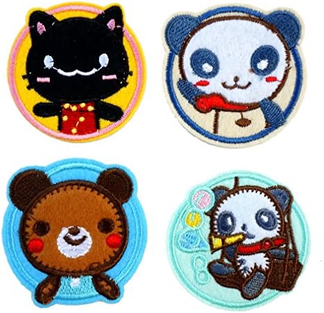 Lot of 4 pieces, Cartoon Iron on Patch Logo Fabric Applique