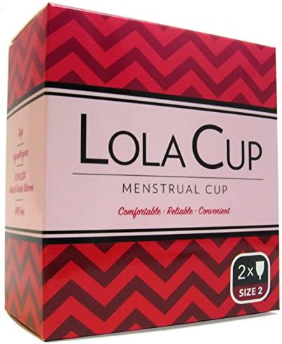 Menstrual Cup Lola Cup Set of 2 - Period Cup made of BPA Free, 100% Medical Grade Silicone - Menstruation Cup, Short Stem - Size 2 (Large)