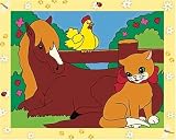 Ravensburger 27719 - Bauernhof - Malen nach Zahlen Junior, 2 Motive, 30 x 24 cm