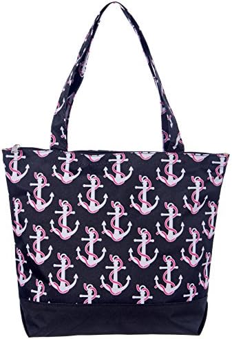 Carry Cloud Women's 17" Fashion Shopping Tote Bag Anchor Black