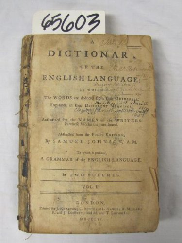 A dictionary of the English Language - Vol II