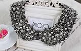 False Collar Fashion Black Rhinestone Handmade Fake Collar Necklace Women 