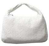 Bottega Veneta 'Veneta' Woven White Leather Large Hobo 115654/V0013/9000