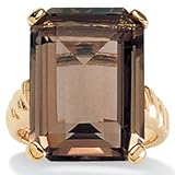  Smoky Quartz 14k Gold-Plated Ring