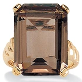 Smoky Quartz 14k Gold-Plated Ring: Jewelry