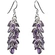 Long Earrings Silver Amethyst Jewelry 1.75 inches (erg142)