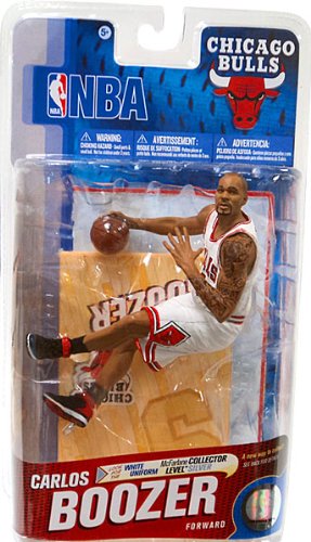 McFarlane Toys NBA Sports Picks Series 19 Action Figure Carlos Boozer (Chicago Bulls) White Uniform Silver Collector Level Chase