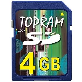 TOPRAM 4GB SD 150X card compatible with Treo 700W, TomTom 300