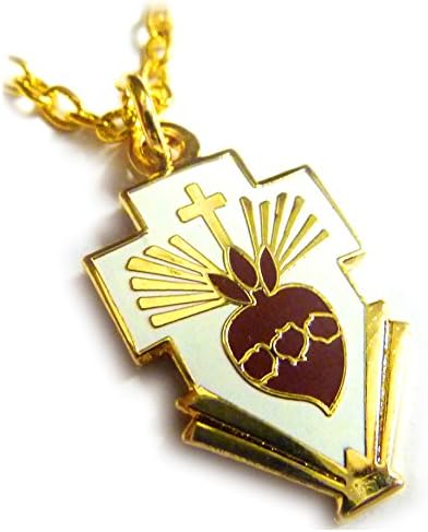 Sacred Heart of Jesus Christ in Cross Catholic Christian Pendant Necklace w/chain