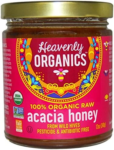 Heavenly Organics, Acacia Honey, 100% Organic Raw, 12 oz (340 g)(pack of 2)