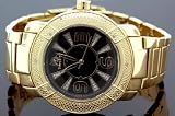 Techno Master Mens Yellow Gold plated Diamond Watch