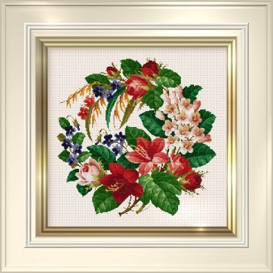 クロスステッチ図案　エレン「EMS018 Floral Symphony」フローラルシンフォニー