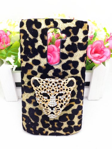 Bling Shiny 3D Leopard Special Party Classic Panthers Head Case Cover For Smart Mobile Phones (LG Optimus G2 D800 D801 D802 D803 VS980 F320)