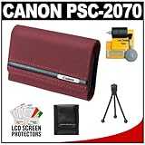 Canon PowerShot PSC-2070 Deluxe Soft Compact Digital Camera Case (Red) with ....