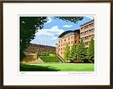 限定オリジナル版画　関西大学風景　初版特別割引価格　高級額装 48x40cm