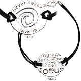 Inspirational Sports Bracelet - Never Never Give Up-Black