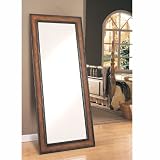Coaster Antique Brown Leaning Mirror in Crackle Finish