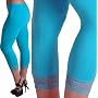 EyeCatchClothing - Crop Leg Pull on Womens Leggings with Lace Detail