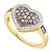 1/2 Ctw. Chocolate and White Diamond Heart Promise Ring Size 7