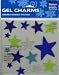 Blue, Green & White Stars Glitter Gel Window Clings