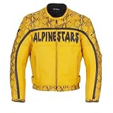 Alpinestars Boa Mens Leather Motorcycle Jacket Yellow Medium