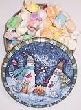 Gourmet Food : Scott's Cakes Assorted Nougat Salt Water Taffy in a Mini Warm Wishes Tin