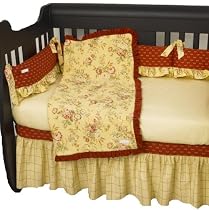 Cotton Tale Designs Tiny Red Dragon 4 Piece Crib Bedding Set