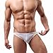 FEESHOW Men's Smooth Stretch Bikini Swimwear Underwear Swim Briefs (White, XXL)