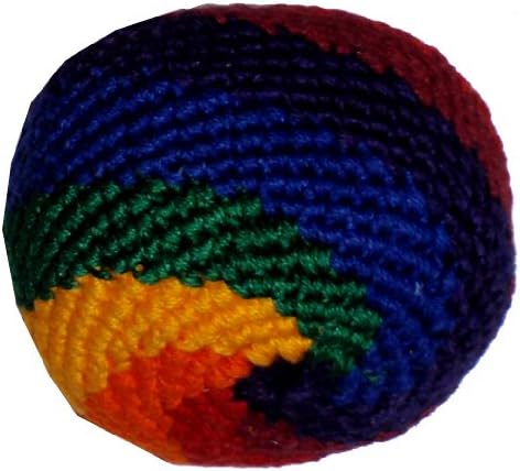 Rainbow Swirl Hacky Sack / Footbag - Hand Crocheted Made in Guatemala - Comes with Tips & Game Instructions - G37