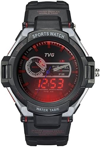 Timiep TVG Men's S-outdoor Quartz Sport Rubber Wrist Watch Red