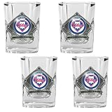 2008 World Series Champion Philadelphia Phillies 4pc 2oz Square Shot Glass Set