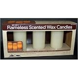 Set of 3 Flameless Scented Wax Candles (Vanilla)