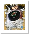 Minnesota Wild NHL Double Matted 8x10 Photograph Team Logo and Hockey Puck
