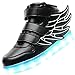 Luckfugui Toddler Little/Big Kid Boy Girl USB Flashing LED Light Shoes Sneaker