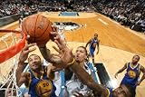 Golden State Warriors v Minnesota Timberwolves: Michael Beasley and Dan Gadzuric Photographic Poster Print by David Sherman, 28x42