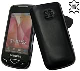 Suncase - Étui en cuir pour Samsung GT B7722 DuoS - Languette de traction - Noir (Import Allemagne)